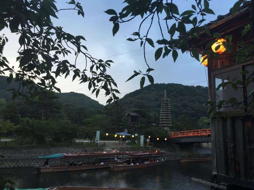 Uji River at night