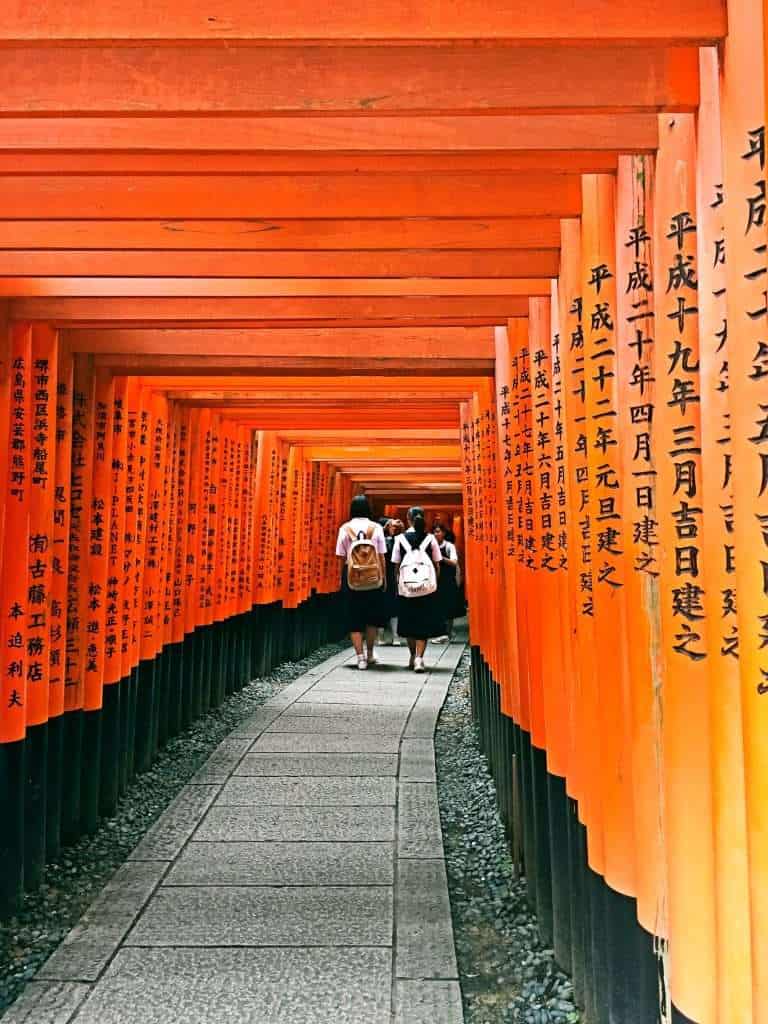 Torii gate tunnel at Fushimi Inari shrine, Kyoto