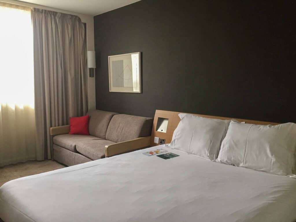 Comfortable hotel room with modern decor and a relaxing atmosphere in York.