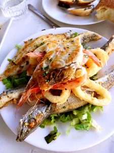 Fish dish with calamari