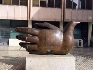 Sculpture - semi hand semi pigeon