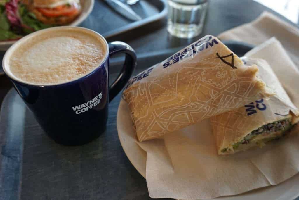 Chicken and Avocado wrap at Wayne's Coffee - a day in Stockholm
