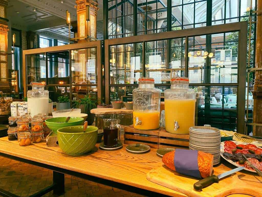 Breakfast buffet at Kimpton Hotel