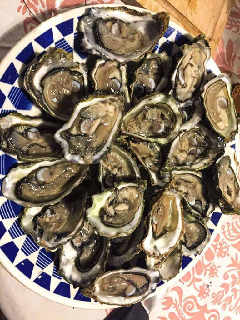 Plate of oysters from the Gulf of Morbihan