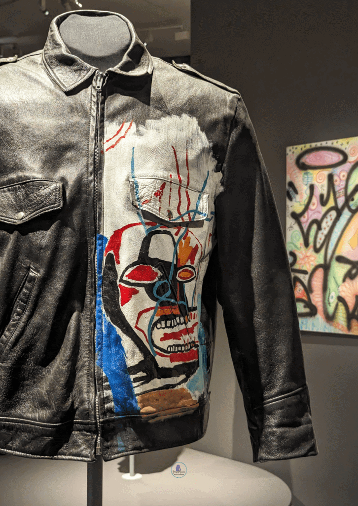 Basquiat-Warhol Painted bicker leather jackquet