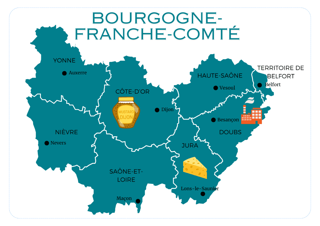 Exploring the Regions of France _ All You Need to Know 10 Map of Bourgogne-Franche-Comte - Regions of France