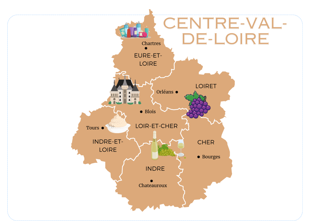 Exploring the Regions of France _ All You Need to Know 18 Map of Centre-Val-de-Loire- Regions of France