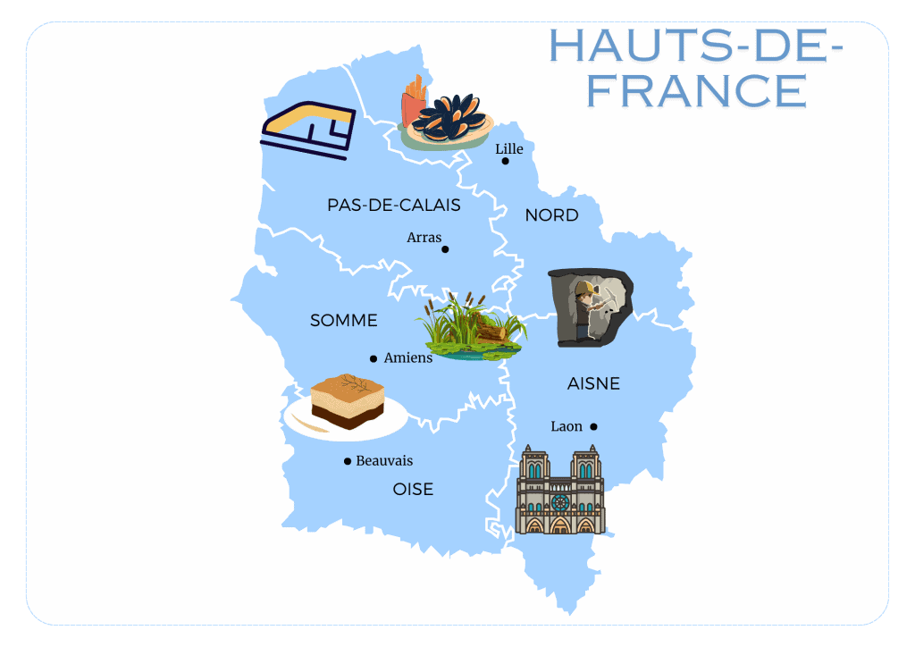 Exploring the Regions of France _ All You Need to Know 30 Tourist Map of Hauts-de-France- Regions of France