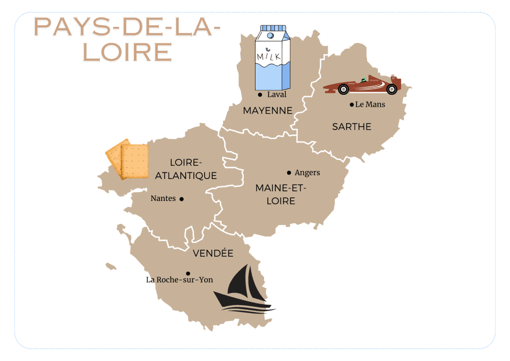 Exploring the Regions of France _ All You Need to Know 52 Map of Pays-de-la-Loire - Regions of France