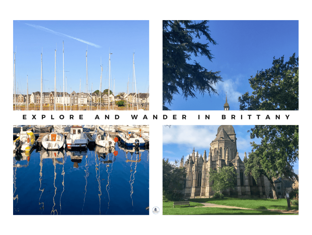 Things To Do In Brittany, France: A Journey Through Scenic Landscapes, And Authentic Culture. 2 A collage showcasing scenic views of a marina and a historic cathedral under clear blue skies—inviting exploration in Brittany, France.