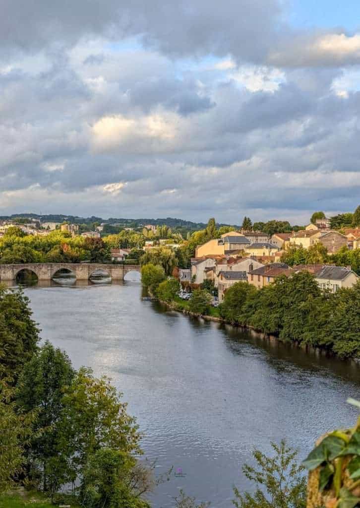 View of the Vienne River in Limoges, France