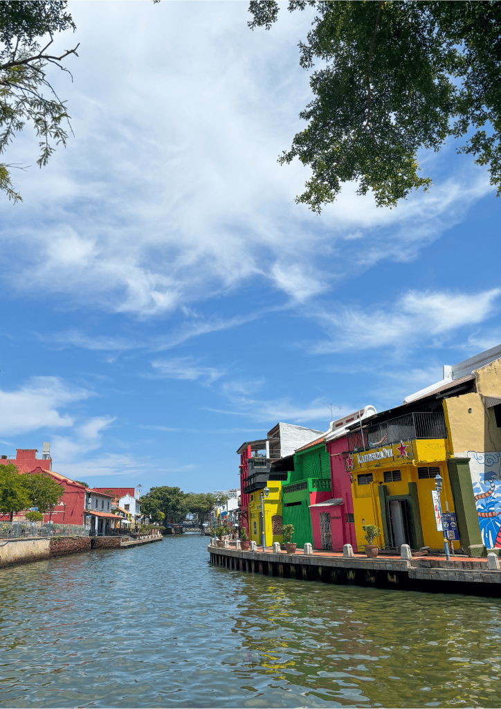 Colourful local houses on the Sungai Melaka river in Malacca