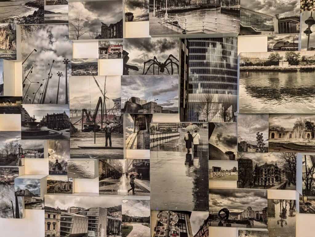 How to Experience the Best of Bilbao in Just 3 Days 29 Patchwork of photos displayed at the Tourist Office_what to do in bilbao for 3 days