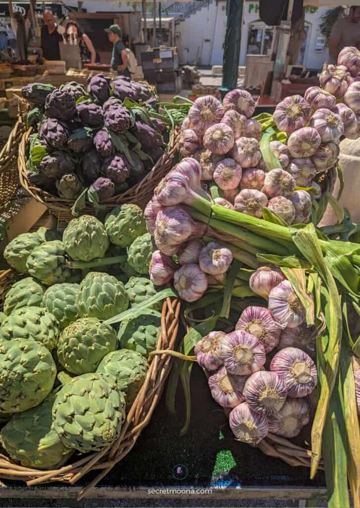 Port Grimaud: The Ultimate Guide to Provence's Little Venice 22 Artichoke and garlic at Port Grimaud local market