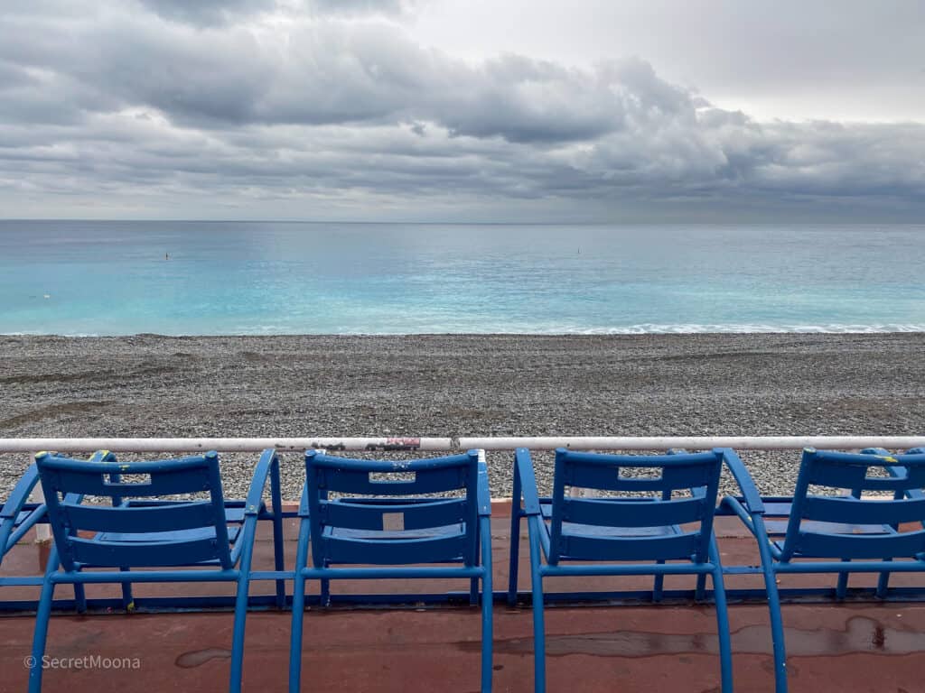 Where to Stay in Nice: OKKO Hotels Nice Aéroport, France 46 The blue chairs of the Promenade des Anglais, Nice - France