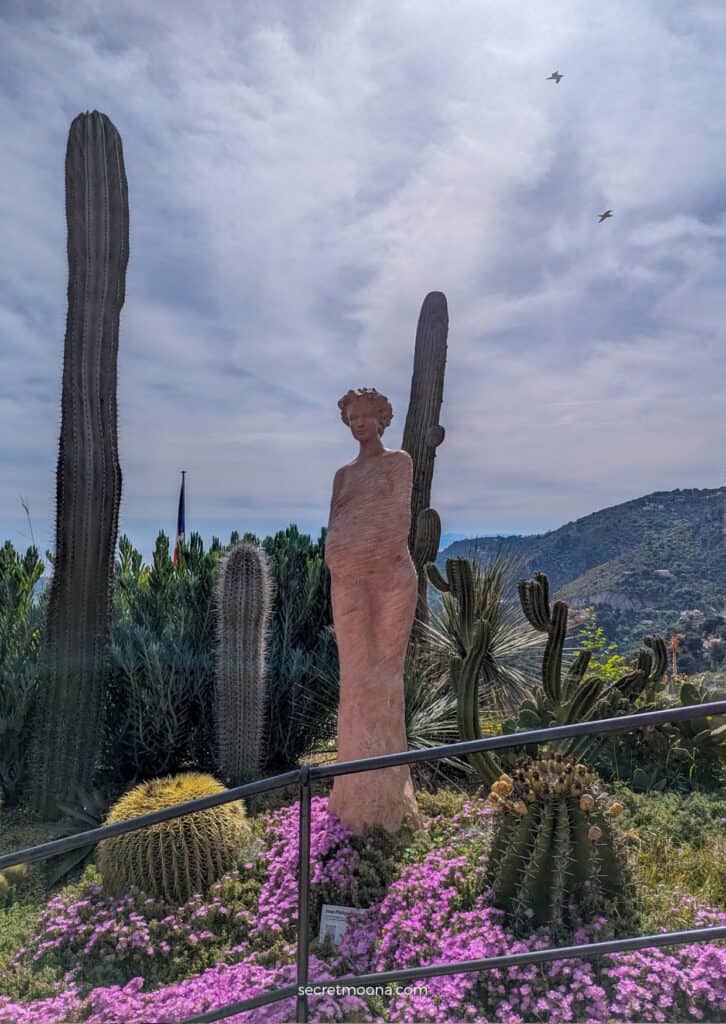 Discover Èze Village: The Most Beautiful Village in Southern France 18 Sculpture of woman at Jardin Exotique Eze - Eze Village France