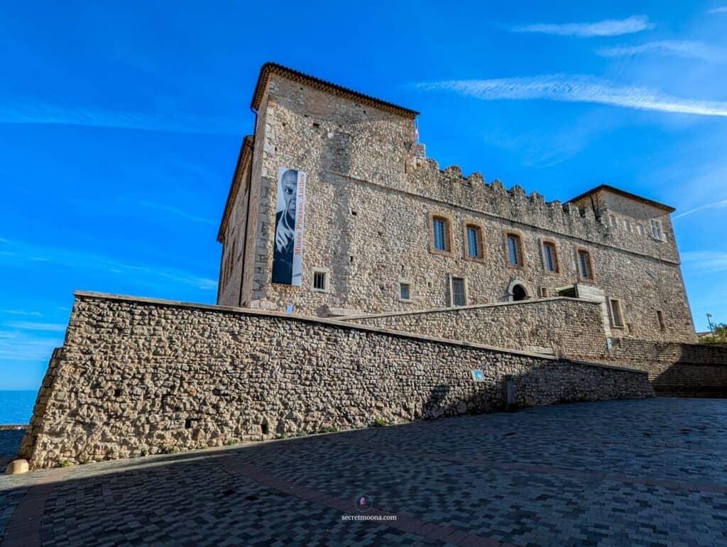 View of Château Grimaldi in Antibes, home to the Picasso Museum overlooking the Mediterranean